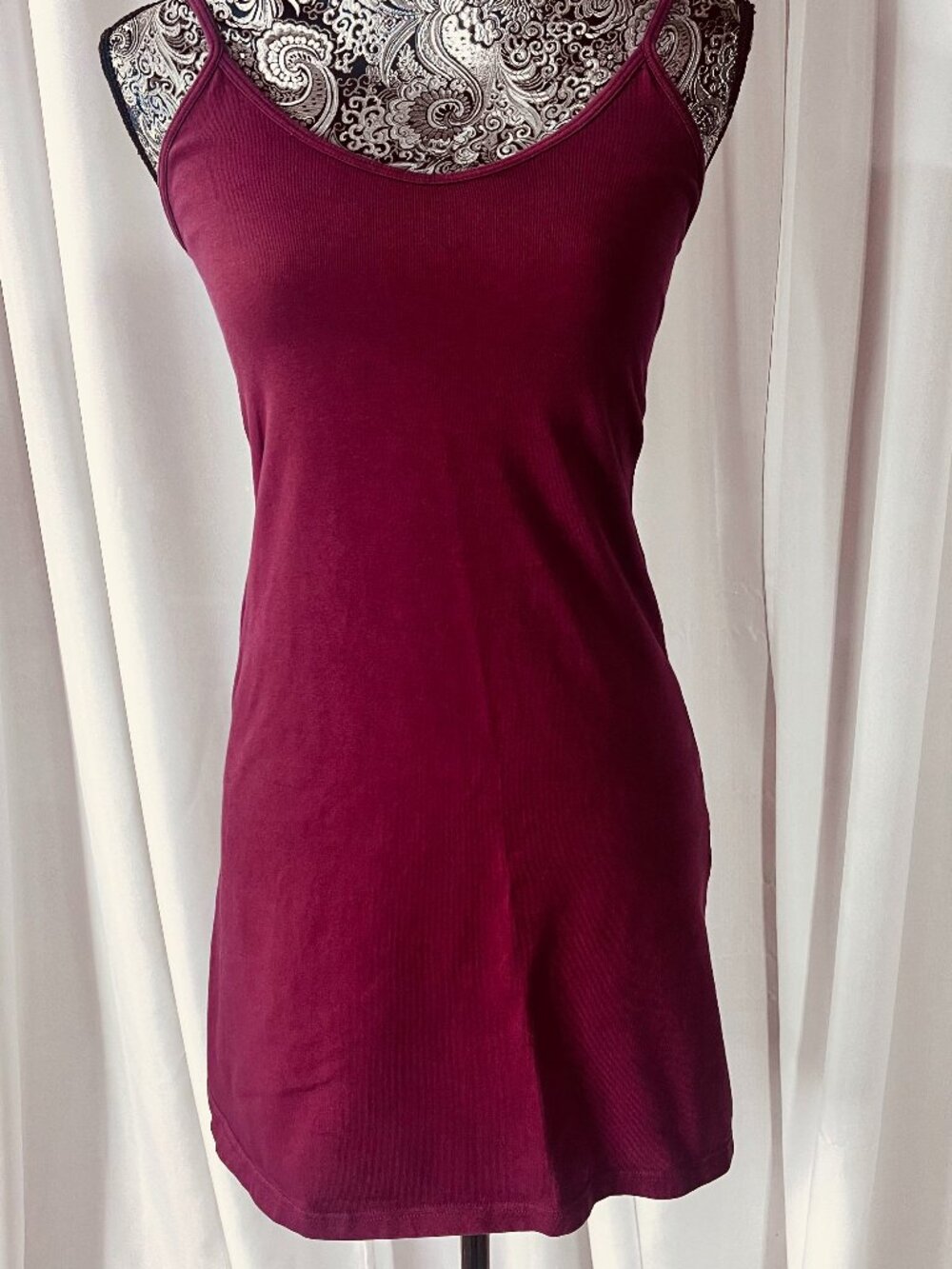 Brandy Melville burgundy spaghetti strap bodycon tank dress